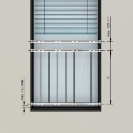 Edelstahl V2A Französischer Balkon VKT Geländer Stabgeländer Innenbefestigung System