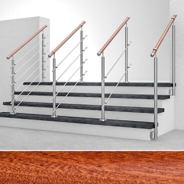 Holz Treppengeländer Mahagoni Holzhandlauf Querstreben Geländer
