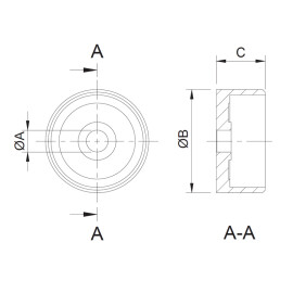 Cosch Edelstahl Rohradapter Mittelbohrung flach Edelstahl V2A (AISI 304) geschliffen K240 Ø 48,3 x 2,0 mm für 50mm Holz / V2A Kappen 50mm