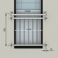 Cosch Edelstahl V2A Französischer Balkon Außenbefestigung System 100 x 90 cm bis 30 cm Vollwärmeschutz