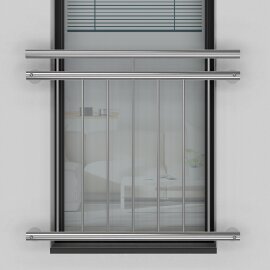 Cosch Edelstahl V2A Französischer Balkon Außenbefestigung System 156 x 90 cm bis 15 cm Vollwärmeschutz