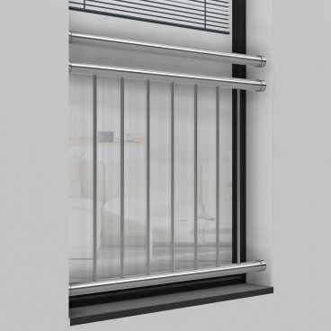 Französischer Balkong Fenstersicherung Edelstahl Stabgeländer Fenstergitter V2A 