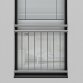 Cosch Edelstahl V2A Französischer Balkon Innenbefestigung System 100 x 90 cm Holzständerbauweise
