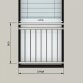Cosch Edelstahl V2A Französischer Balkon Innenbefestigung System 185 x 90 cm Holzständerbauweise