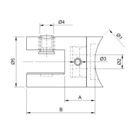Cosch Edelstahl Plattenhalter Plattenstärke 4 - 10,76 mm Edelstahl V2A (AISI 304) geschliffen K240 gerade