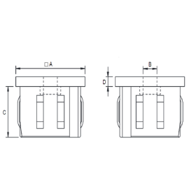 Cosch Edelstahl flexible Endkappe mit Innengewinde Edelstahl V2A (AISI 304) geschliffen K240 30 x 30 x 1,5-2,0 mm