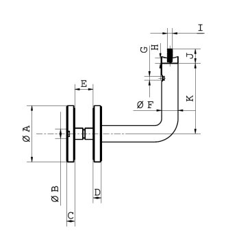 Cosch Edelstahl Handlaufträger zur Montage an Glas inkl. Adapter für Rohranschluss gerade und Ø 42,4 mm