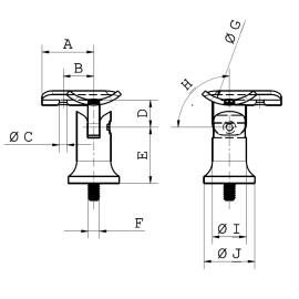 Cosch Edelstahl Rohrstütze mit Gelenk zur Eckmontage Edelstahl V2A (AISI 304) geschliffen K240