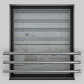 Cosch Edelstahl V2A Fenster Absturzsicherung Geländer Fenstergitter Außenbefestigung Standard
