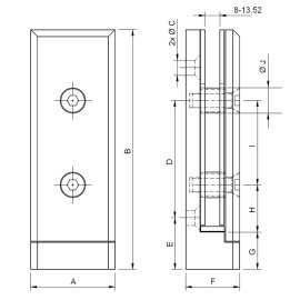 Cosch Edelstahl stehender Halter für Glasscheiben Glasstärke 8 - 13,52 mm