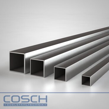 Cosch Edelstahl Vierkantrohr V2A geschliffen 30 x 30 x 2,0 mm 60 cm