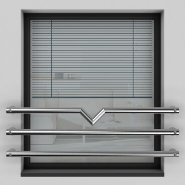 Edelstahl V2A Fenster Absturzsicherung Geländer Fenstergitter Außenbefestigung Exklusiv