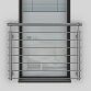 Edelstahl Französischer Balkon mit Handlauf Außenbefestigung Querstreben Vorderansicht