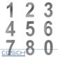 Edelstahl V2A geschliffen Hausnummer Hauszahl Piktogramm Zahl Nummer Buchstabe