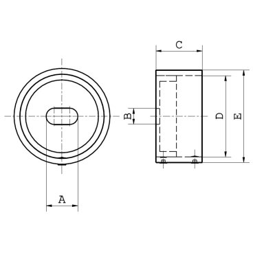 Cosch Edelstahl Adapter Wandanschluss Easy für Rundrohr Edelstahl V2A (AISI 304) geschliffen K240 Ø 42,4 mm