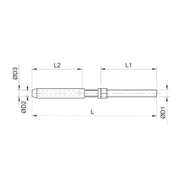 Cosch Edelstahl Quetschhülse mit Außengewinde links und rechtsgängig für Drahtseil 3 mm/4 mm/6 mm