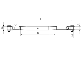 Cosch Edelstahl Seilspanner mit 2 Gabeln für Drahtseilgeländer Edelstahl V4A (AISI 316) geschliffen K240 M5