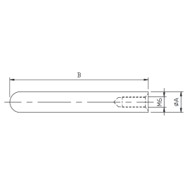 Cosch Edelstahl Verbindungsstift 115 mm einseitig gerundet Edelstahl V2A (AISI 304) geschliffen Korn 240 Ø 12 mm