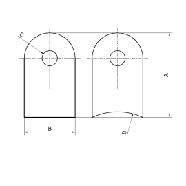 Cosch Edelstahl Anschweißplatte/ Anschweißlasche 50 x 30 mm mit einer Lochbohrung Ø 9 mm