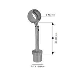 Cosch Edelstahl Handlaufhalter mit Gelenk und Kugelring für Rundrohr Ø 42,4 mm Rohrstütze höhenverstellbar Ø 42,4 x 2,0 mm