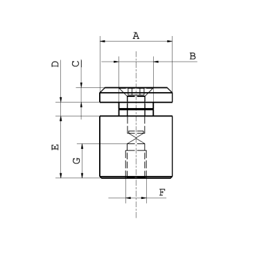 Cosch Edelstahl Punkthalter Glasstärke 8 - 21,52 mm