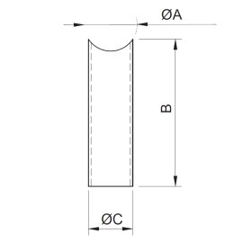 Cosch Edelstahl Distanzhülse für Wandbefestigung Edelstahl V2A (AISI 304) geschliffen K240 Ø 42,4 mm 15 mm