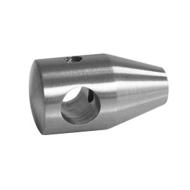 Cosch Edelstahl Querstabhalter konisch mit Durchgangsbohrung Edelstahl V2A (AISI 304) geschliffen K240 Ø 12,2 mm