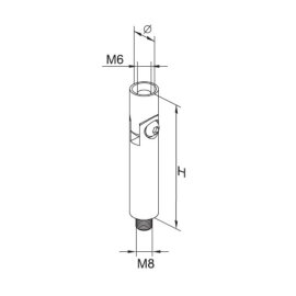 Cosch Edelstahl Verbindungsstift mit Gelenk, Innen- und Außengewinde Edelstahl V2A (AISI 304) geschliffen K240 100 mm Ø 12 mm