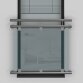 Edelstahl V2A Französischer Balkon Glas Geländer mit Handlauf Außenbefestigung System