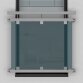 Edelstahl V2A Französischer Balkon VKT Glas Geländer mit Handlauf Außenbefestigung System